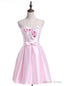 Pink Satin Sweetheart Homecoming Dresses
