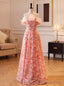 Pink Sequins Off the Shoulder Prom Dresses