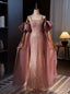 Pink Sequins Spaghetti Straps Prom Dresses
