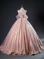 Pink Sequins Tulle Sweetheart Quinceanera Dresses