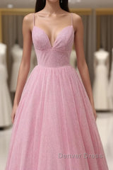 Pink Shinning Prom Dresses, Homecoming Dresses ,Formal Dresses, Evening Dresses, Dance Dresses, Graduation Party Dresses