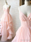 Pink Spaghetti Straps Prom Dresses
