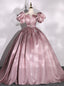 Pink Square Puff Sleeve Square Quinceanera Dresses