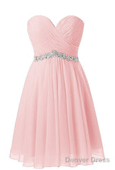Pink Sweetheart Beaded Homecoming Dresse