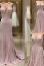 Pink Sweetheart Neck Mermaid Long Prom Dresses, Pink Evening Dresses