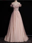 Pink Tulle Sequins Beading Pleats Prom Dresses