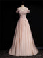 Pink Tulle Sequins Off the Shoulder Beading Pleats Prom Dresses
