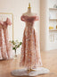 Pink Tulle Sequins Off the Shoulder Short Prom Dresses