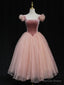 Pink tulle short prom Dress pink tulle homecoming Dresses