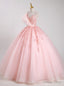 Pink Tulle Spaghetti Straps Sequins Beading Quinceanera Dresses