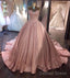 Pink Wedding Dresses Taffeta Ball Gown Lace Appliques Sweetheart