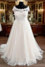 Plus Size A Line Tulle Embroidery Wedding Dresses