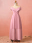 Plus Size Pink Chiffon Spaghetti Straps Floor Length Prom Dresses