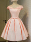 A Line Princess V Neck Sleeveless Sash Satin Short Homecoming Dresses