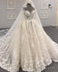 Poofy Lace Long Sleeve Wedding Dress