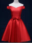 Popular Modern Red Off The Shoulder School Homecoming Dresses A Line