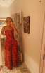 Popular Spaghetti Straps Floor Length Prom Dress New Fashion Tiered Prom Dresses