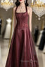 Pretty A Line Halter Burgundy Sleeveless Evening Dresses Organza Long Prom Dresses