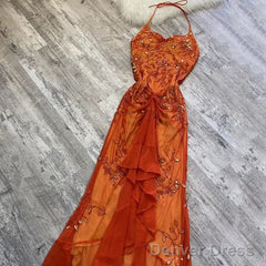 Pretty A Line Halter Tulle Long Prom Dresses Formal Evening Dresses