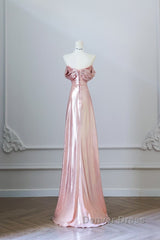 Pretty A Line Off The Shoulder Sequin Pink Long Prom Dresses Evening Gowns