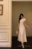 Pretty A Line Scoop Pleated White Prom Dresses Birthday Outfits Prom Gowns