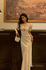 Pretty A Line Short Sleeves Ivory Ankle Length Prom Dresses Birthday Outfits