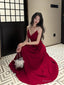 Pretty A Line Spaghetti Straps Red Knee Length Prom Dress Prom Gown Birthday Dresses