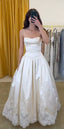 Pretty A Line Spaghetti Straps Stain Lace Long Prom Dress