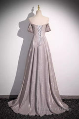 Pretty A Line Square Neckline Sleeveless Long Evening Party Dresses Pink Prom Dresses