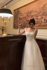 Pretty A Line Straps Sleeveless White Tulle Date Night Dress Prom Dresses Birthday Outfits