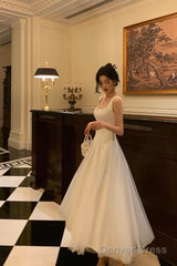 Pretty A Line Straps Sleeveless White Tulle Date Night Dress Prom Dresses Birthday Outfits