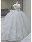Pretty Ball Gowns Off The Shoulder Short Sleeves Sequin White Wedding Dress Brides Dresses