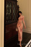 Pretty Sheath Strapless Pink Floral Date Night Dress Prom Dresses Birthday Prom Outfit