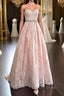 Pretty Sweetheart Neck Pink Lace Prom Dress, Pink Prom Dresses