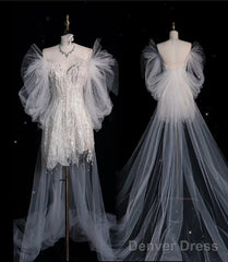 Princess A Line Off The Shoulder White Lace Short Wedding Dresses