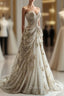 Princess Ball Gowns Sweetheart Neckline Pleats White Sequin Wedding Dresses