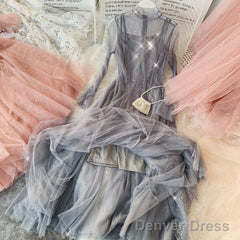 Princess Long Tulle A Line Prom Dress,Graduation Dress
