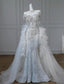 Princess Mermaid Strapless Neckline Sequin White Tulle Wedding Dresses