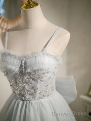 Princess Silver Hoco Dress Short Homecoming Dresses