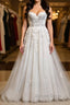 Princess Sweetheart Neck White Lace Prom Wedding Dress, Ivory Lace Prom Dress, White Prom Dresses