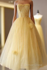 Princess Yellow Evening Gown Homecoming Dresses