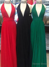 Newly A-Line/Princess V Neck Red Tulle 2025 Prom Dresses