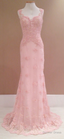 Blush Pink Prom Dresses ,Lace Prom Gown