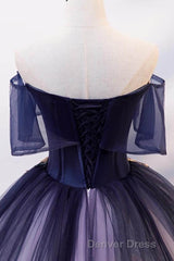 Ombre Ball Gown Prom Dresses Quinceanera Dresses with Delicate Gold Appliques