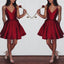 Burgundy 2026 Short Cute Simple Spaghetti Straps Homecoming Dresses