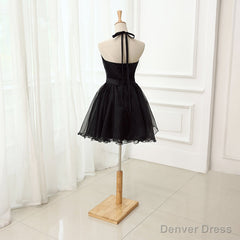 Cute Little Black Short Halter Short 2025 Prom Dresses