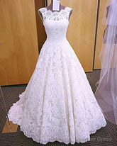 Vintage Cap Sleeves Open Back Lace 2026 White Wedding Dresses