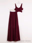 2 Pieces Prom Dress Long Simple Flowy Chiffon V Neck Prom Dresses