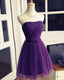 Lovely Dark Purple Tulle 2025 Short Homecoming Dresses