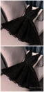 Ruby Outfit black mini sleeveless women V Neck tulle fashion applique beaded Homecoming Dresses